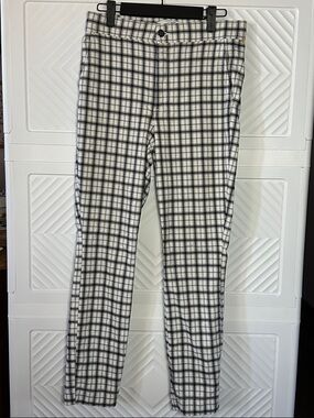 Hollister Black & White Plaid Slim Chino Pants